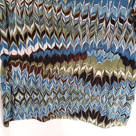Jaclyn Smith Multicolor Stripie Short Sleeve Stretchy Scoop Neck Blouse Size XL - Picture 9 of 12
